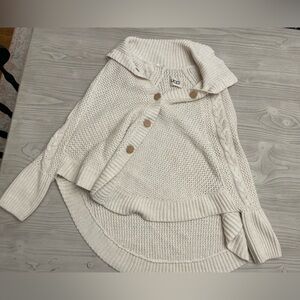UGG Cream Poncho Sweater with Button Details
